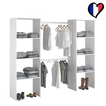 Vestidor Blanco Con 6 Estantes + 2 Armarios  Elysee