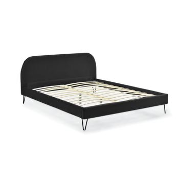 Cama De Terciopelo Negro 140 X 190 Phoenix