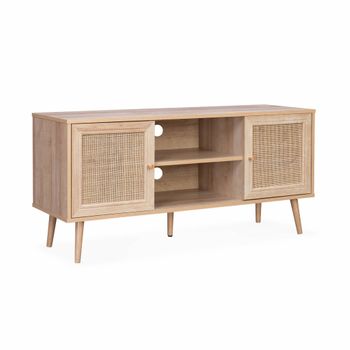 Mueble De Tv De Caña Trenzada, 120cm, Natural