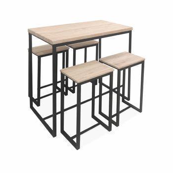 Set De Mesa Alta De Bar Y 2 Taburetes Juego De Barra Mesa Alta Para Cocina,  Comedor Y Sala De Estar Gris Y Negro Ogt43-hg Sobuy Es con Ofertas en  Carrefour