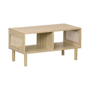 Mesa De Centro O Mueble De Tv De Caña, 80cm, Natural