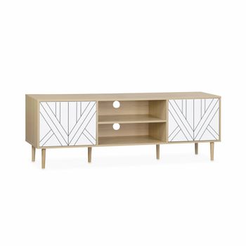 Mueble Tv Madera Y Blanco  | Sweeek