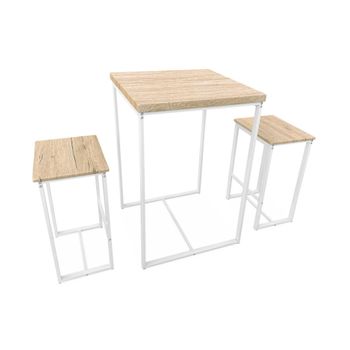 Juego De Mesa Alta Con 2 Taburetes De Bar - Loft | Alice's Garden