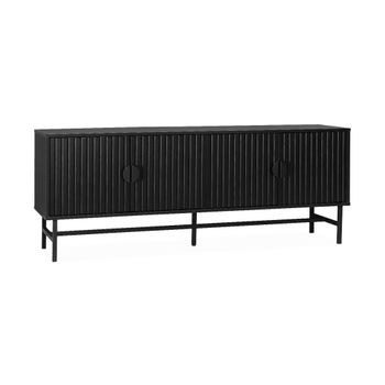 Mueble De Tv Con Efecto Madera, 160cm, Negro