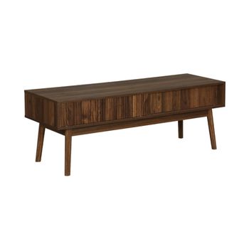 Mueble De Tv Escandinavo Efecto Madera, 115cm, Madera Oscura