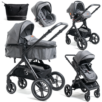 Carrito De Bebé Tres Piezas Bebelissimo Premium Convertible 0-22 Kg