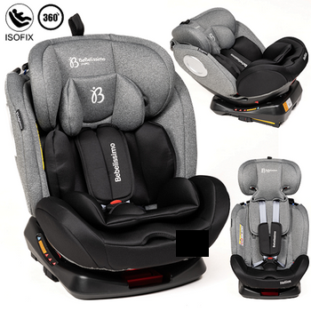 Silla De Coche - Grupo 0+/1/2/3 - Isofix - Giratoria 360° - 0-36kg - Hellios - Bebelissimo - Gris