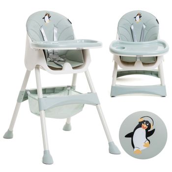 Trona Para Bebe , Convertible En Silla - 2 En 1 - Doble Bandeja, Trona Evolutiva - Tronas De Bebe - Trona Convertible - 6 Meses - 20 Kg- Pinguin,bebelissimo