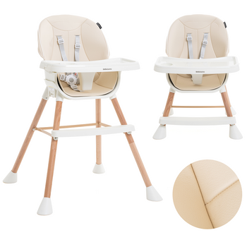 Trona Para Bebe , Convertible En Silla - 2 En 1 - Doble Bandeja, Trona Evolutiva - Tronas De Bebe - Trona Convertible - 6 Meses - 20 Kg - Madera,bebelissimo