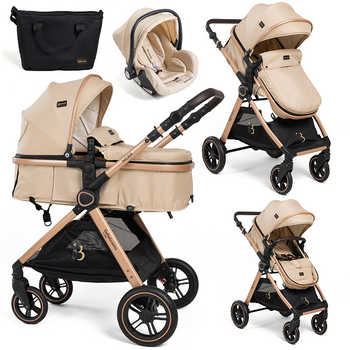 Kinderkraft Carro de bebé combinado 3 en 1 B-TOUR light gris