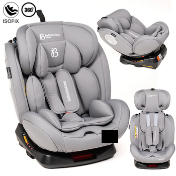 Silla De Coche - Grupo 0+/1/2/3 - Isofix - Giratoria 360° - 0-36kg - Hellios - Bebelissimo - Gray