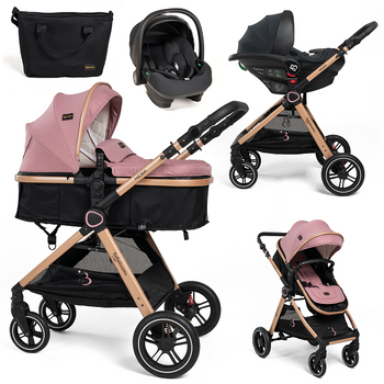 Bebelissimo - Carrito De Bebé Tres Piezas 3 En 1 - I-size - Silla De Paseo Para Niños - Carricoche De 3 Piezas - 0-22kg - Sistema De Viaje, Silla Coche - Nicea