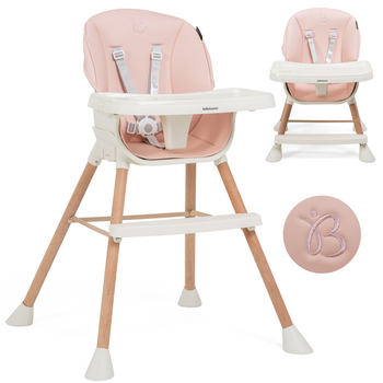 Trona Para Bebe , Convertible En Silla - 2 En 1 - Doble Bandeja, Trona Evolutiva - Tronas De Bebe - Trona Convertible - 6 Meses - 20 Kg - Madera,bebelissimo