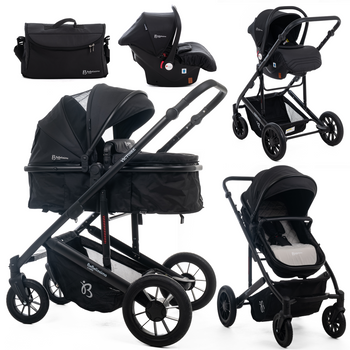 Bebelissimo - Carrito De Bebé Tres Piezas 3 En 1 - I-size - Silla De Paseo Para Niños - Carricoche De 3 Piezas - 0-22kg - Sistema De Viaje, Silla Coche - Victoire