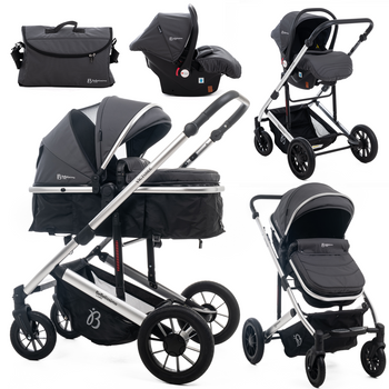 Bebelissimo - Carrito De Bebé Tres Piezas 3 En 1 - I-size - Silla De Paseo Para Niños - Carricoche De 3 Piezas - 0-22kg - Sistema De Viaje, Silla Coche - Victoire