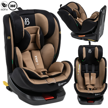 Silla De Coche - 40-150cm - Isofix - Giratoria 360° - 0-36kg - Eole - Bebelissimo-beige