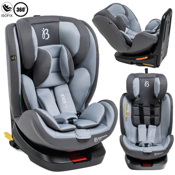 Silla De Coche - 40-150cm - Isofix - Giratoria 360° - 0-36kg - Eole - Bebelissimo-gris