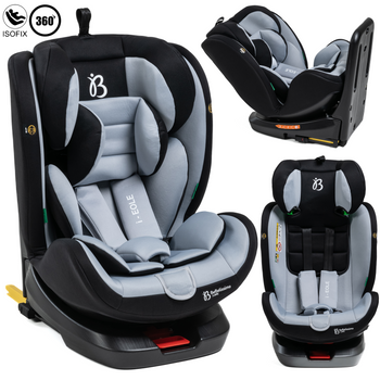 Silla De Coche - 40-150cm - Isofix - Giratoria 360° - 0-36kg - Eole - Bebelissimo-gray