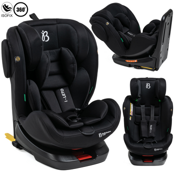 Silla De Coche - 40-150cm - Isofix - Giratoria 360° - 0-36kg - Leto - Bebelissimo- Black