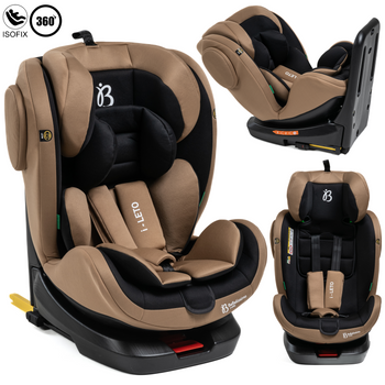 Silla De Coche - 40-150cm - Isofix - Giratoria 360° - 0-36kg - Leto - Bebelissimo-beige