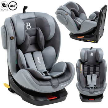 Silla De Coche - 40-150cm - Isofix - Giratoria 360° - 0-36kg - Leto - Bebelissimo-gris