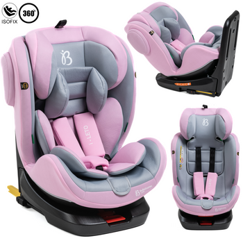 Silla De Coche - 40-150cm - Isofix - Giratoria 360° - 0-36kg - Leto - Bebelissimo-rose