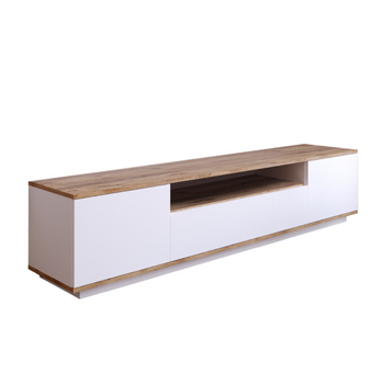 Mueble Tv Madera Y Blanco 180cm Tyro