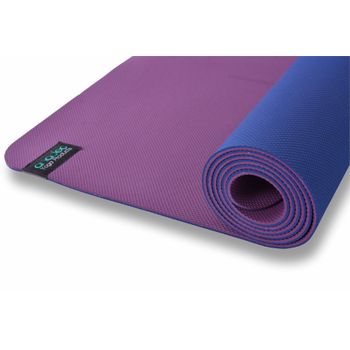 Todo Alrededor - Esterilla De Yoga Multiusos Y Eco-responsable - Bicolor Y Reversible - Confort Y Precisión - Grosor 4 Mm - Ciruela / Azul