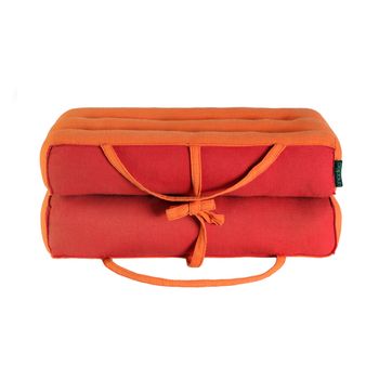 Foldable - Cojín De Yoga Y Meditación Plegable Zafu - Modular - Kapok 100% Natural Y Reciclable - Firme Y Robusto - Comodidad Y Estabilidad - Naranja Azafrán - X1