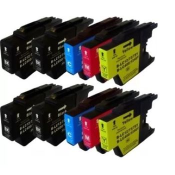 Pack 10 Cartuchos Compatibles Brother Lc1240 (4 Negros, 2 Azules, 2 Magentas Y 2 Amarillos). Alta Calidad