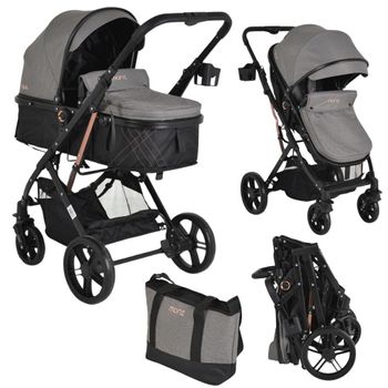 Carrito De Bebé Duo Convertible Rafaello Hasta 15 Kg De Moni Grey