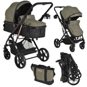 Carrito De Bebé Duo Convertible Rafaello Hasta 15 Kg De Moni Olive Green