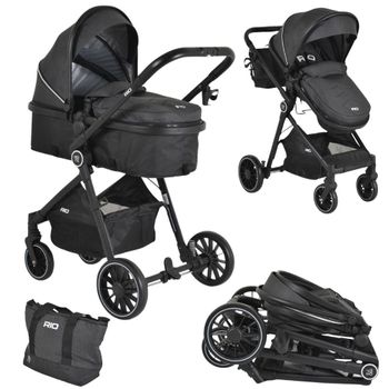 Carrito De Bebé Duo Convertible Rio Hasta 22 Kg De Moni Black