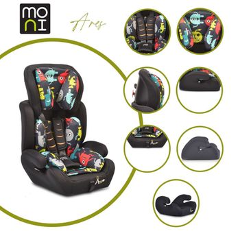 Mobiclinic®, Silla de coche, Grupo 1/2/3, ISOFIX, 9-36 kg, Lionfix, Arnés  de 5 puntos de anclaje, Respaldo extraíble, Convertible en alzador,  Reposacabezas regulable, Beige : : Bebé