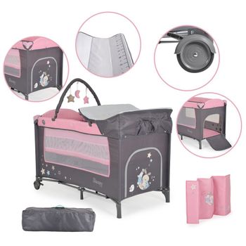 Cuna De Viaje Con Cambiador Sleepy De Moni Pink