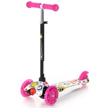 Patinete Infantil Con Luces En Las Ruedas Mini Pink Flowers