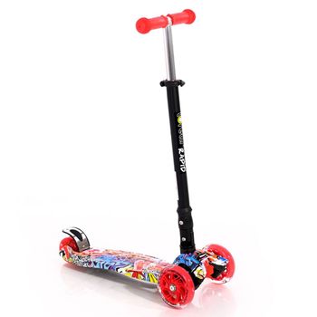 Patinete Plegable Rapid Con Luces Led Graffiti