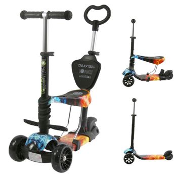 Patinete Evolutivo Con Asiento Y Mango Parental Draxter Plus Red Flame