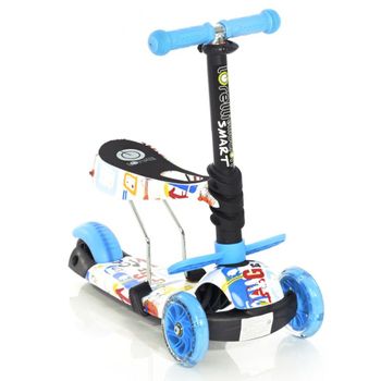 Patinete Infantil Con Asiento Smart Blue Tracery  De Lorelli