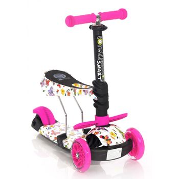 Patinete Infantil Con Asiento Smart  Pink Butterfly De Lorelli