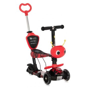 Patinete Infantil Con Asiento Y Respaldo Smart Plus Red Fire De Lorelli