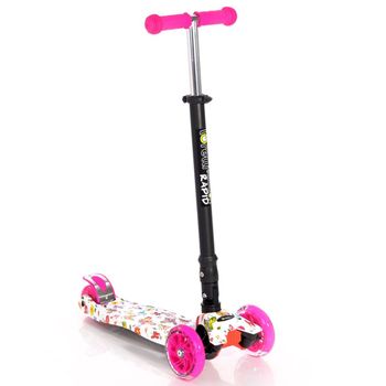 Patinete Plegable Rapid Con Luces Led  Pink Butterfly