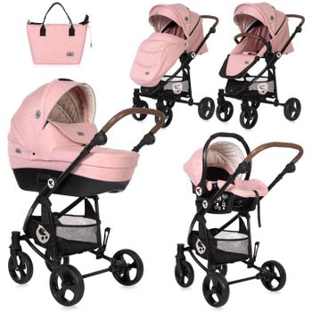 Carrito De Bebé Trío Convertible Con Bolso Lora Lorelli Rosado con