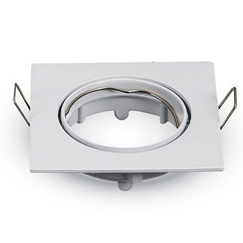 Aro Orientable Zincado Cuadrado Encastrable Blanco