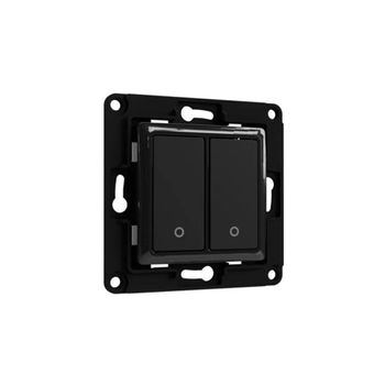 Interruptor De Pared Doble Negro Shellywallswitch2buttonb - Shelly