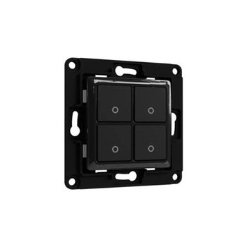 Interruptor De Pared Cuádruple Negro Shellywallswitch4buttonb - Shelly