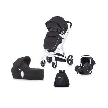 Carrito De Bebé Tres Piezas Electra Black Chasis White De Chipolino