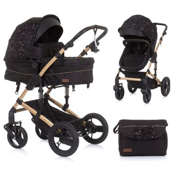 Carrito De Bebé Camea Dúo Convertible Con Bolso De Chipolino Ebony