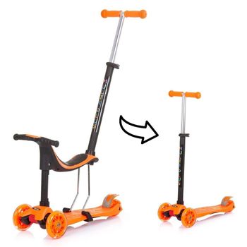 Patinete Infantil 3 En 1 Multi Plus Con Asiento Y Mango Parental  Orange