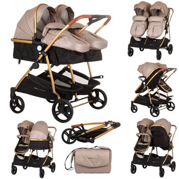 Carrito De Bebé Gemelar Dúo Smart Golden Beige